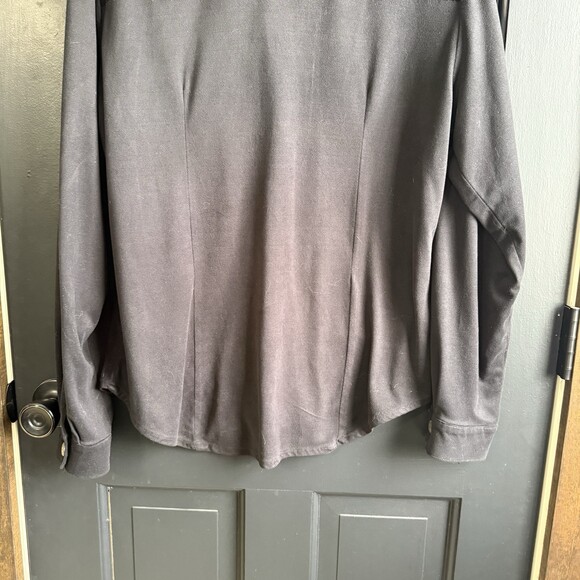 Double D Ranch Women's Size Large Black Suede Feel Button Up Western Shirt - Picture 8 of 11